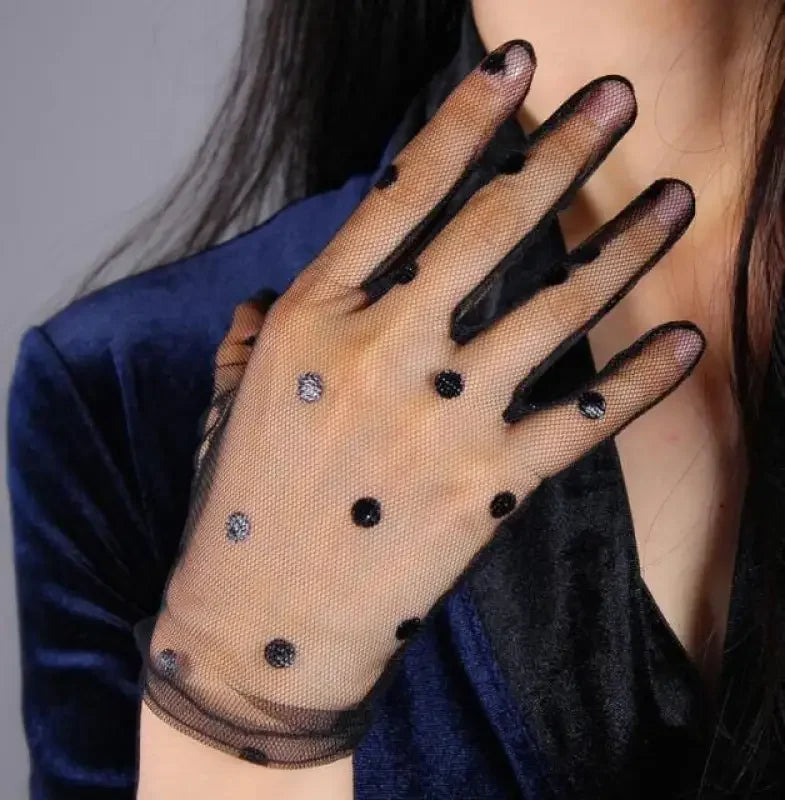 Beloved Polka dot mesh gloves | Fashionsarah.com