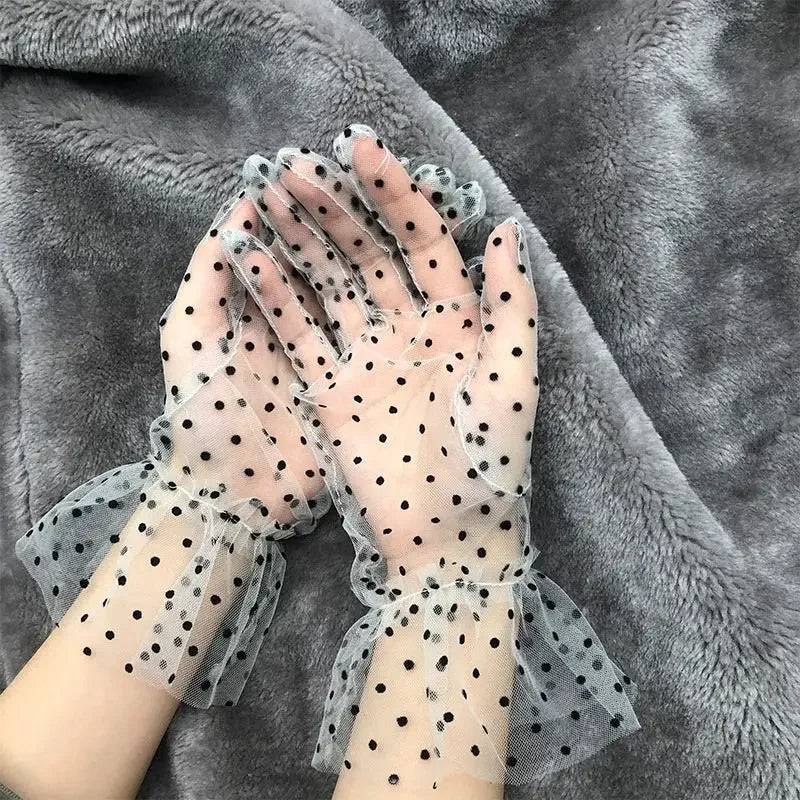 Beloved Polka dot mesh gloves | Fashionsarah.com