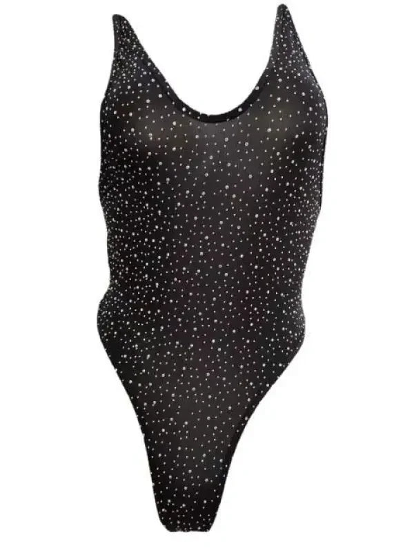 High Cut Rhinestone Bodysuit | Fashionsarah.com