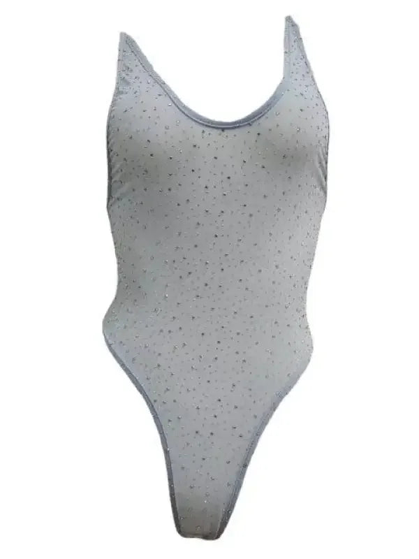High Cut Rhinestone Bodysuit | Fashionsarah.com