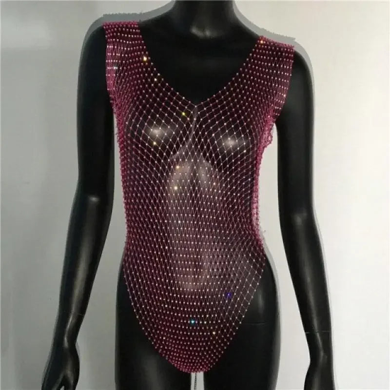 Rhinestone See Through Bodysuits | Fashionsarah.com
