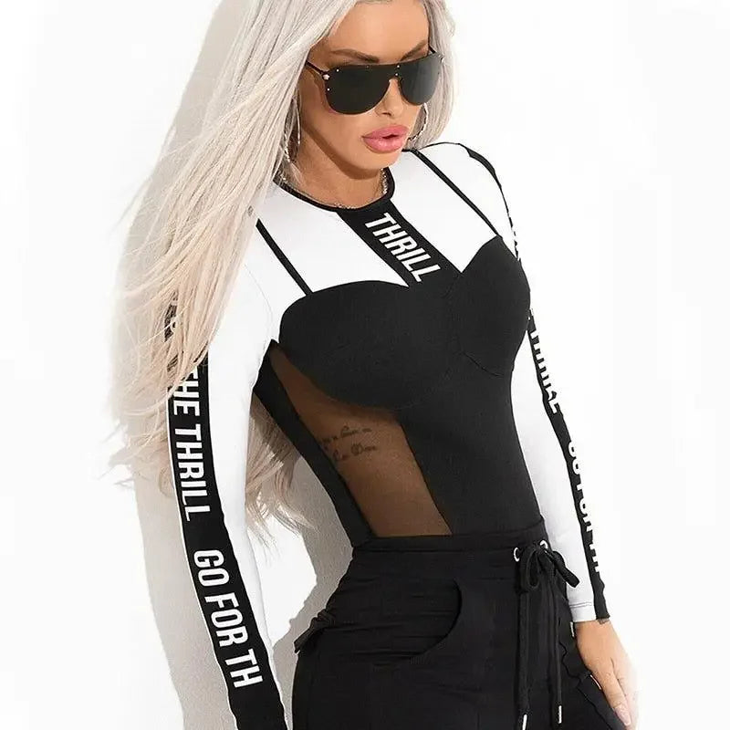 Mesh Bodysuits and Zipper women Pants | Fashionsarah.com