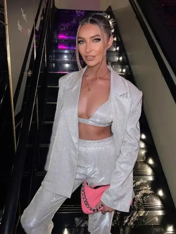 Glitter Elegant Blazer Sets / Split Sets | Fashionsarah.com