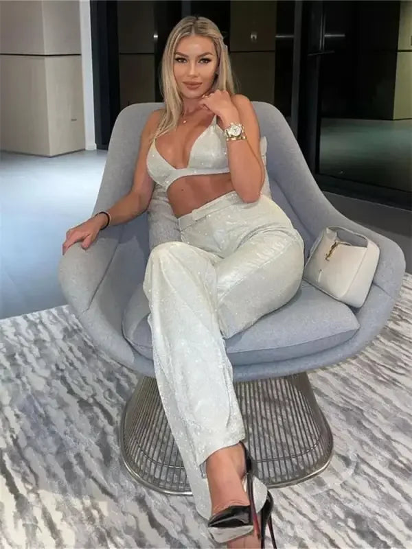 Glitter Elegant Blazer Sets / Split Sets | Fashionsarah.com