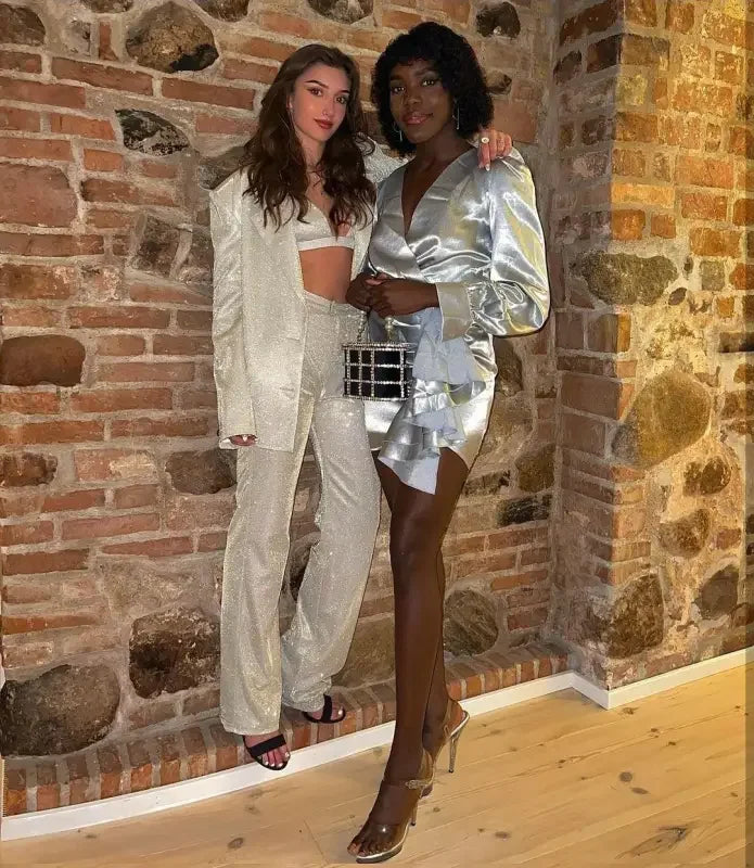 Glitter Elegant Blazer Sets / Split Sets | Fashionsarah.com