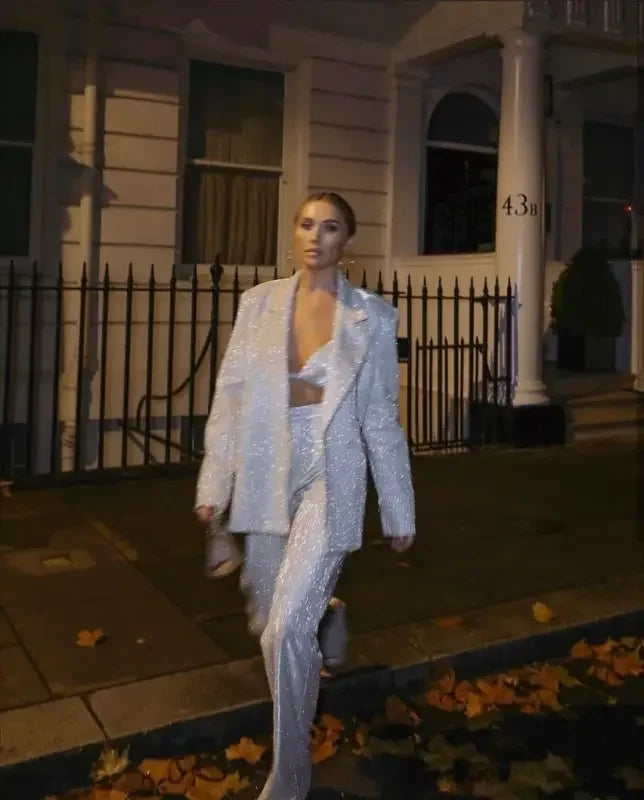 Glitter Elegant Blazer Sets / Split Sets | Fashionsarah.com