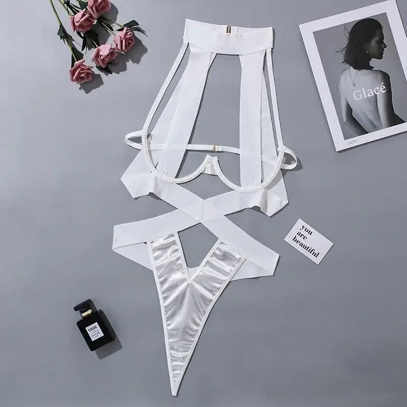 Halter Hollow Out Bodysuit | Fashionsarah.com