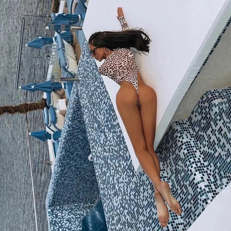 Fashionsarah.com Leopard High Cut Bodysuit