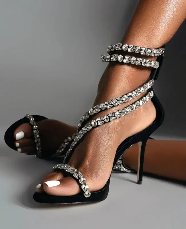 Crystal Straps Heels | Fashionsarah.com