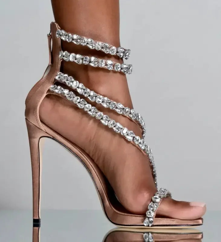 Crystal Straps Heels | Fashionsarah.com