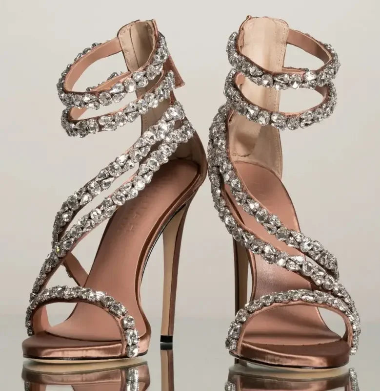 Crystal Straps Heels | Fashionsarah.com