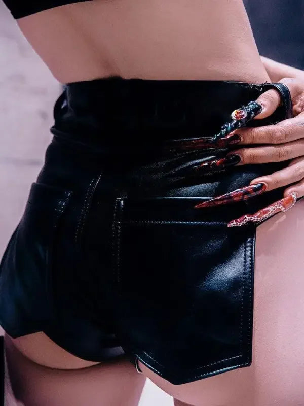 Leather Zip Pocket Short | Fashionsarah.com