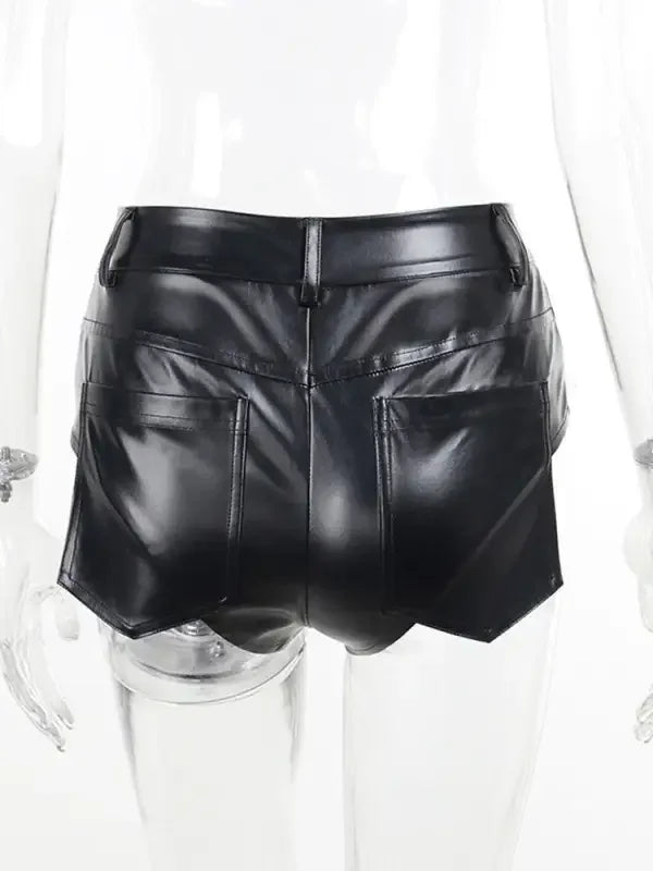 Leather Zip Pocket Short | Fashionsarah.com