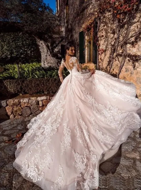 Lace Sweetheart Illusion Wedding Dress | Fashionsarah.com