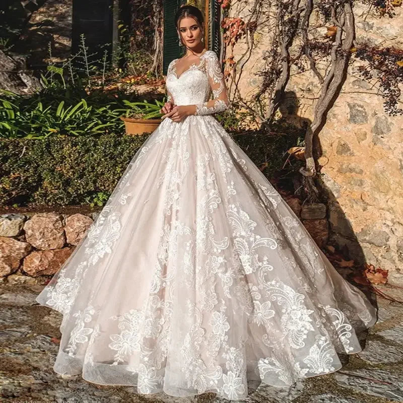 Lace Sweetheart Illusion Wedding Dress | Fashionsarah.com