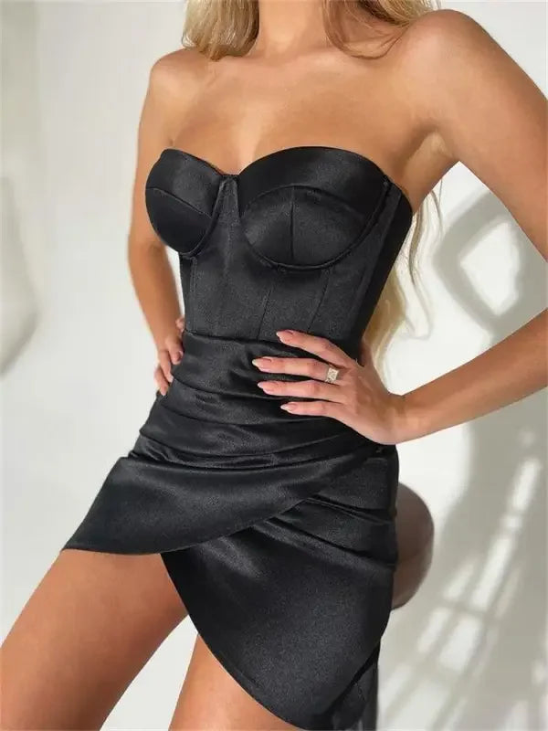 Women Satin Strapless Corset Tops | Fashionsarah.com