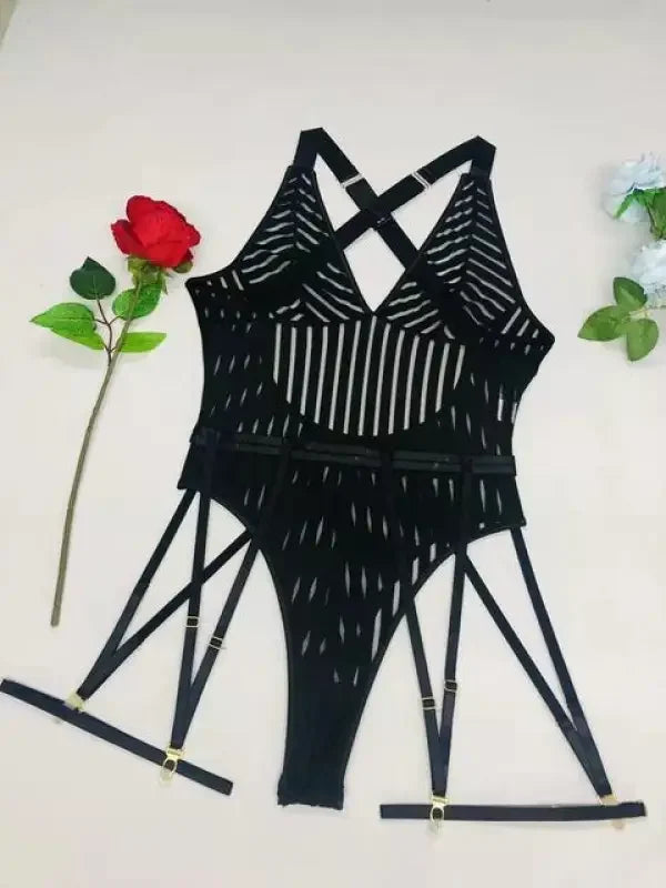 Fashionsarah.com Mesh-paneled Bodysuit