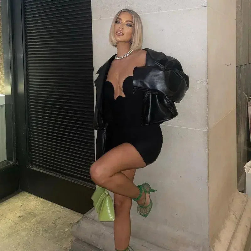 Strapless Ruched Georgette Dress | Fashionsarah.com