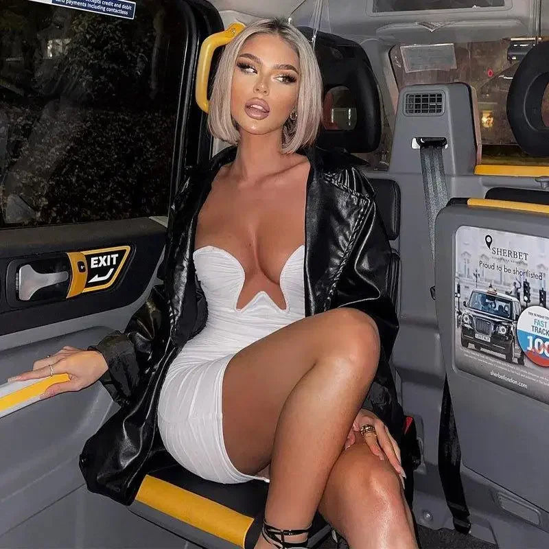 Strapless Ruched Georgette Dress | Fashionsarah.com