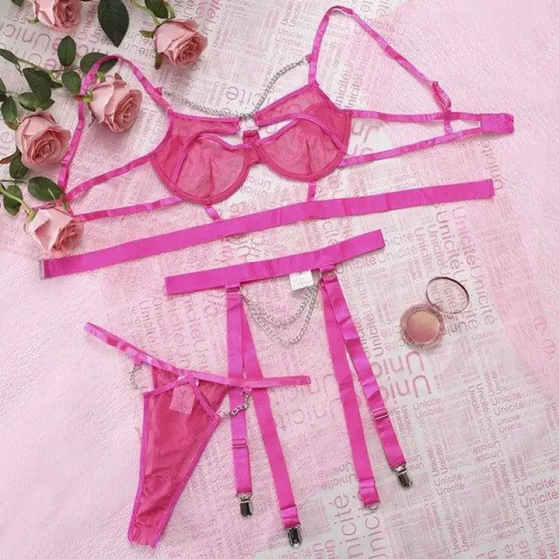 Three Pieces with Metallic Chain | Fashionsarah.com