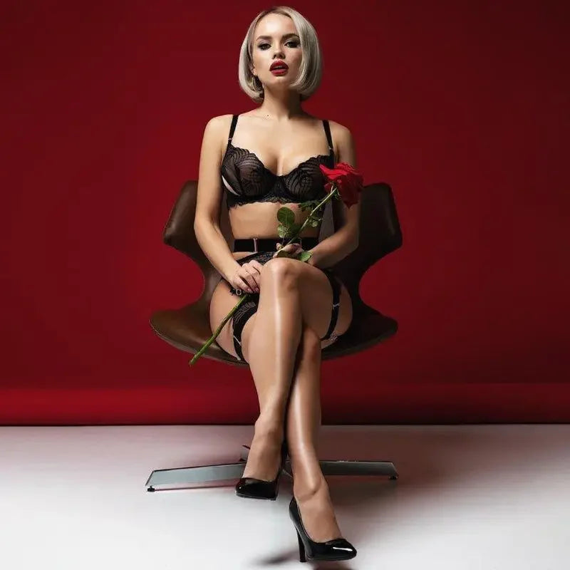 Fashionsarah.com Ruffles Sensual Set with Garters