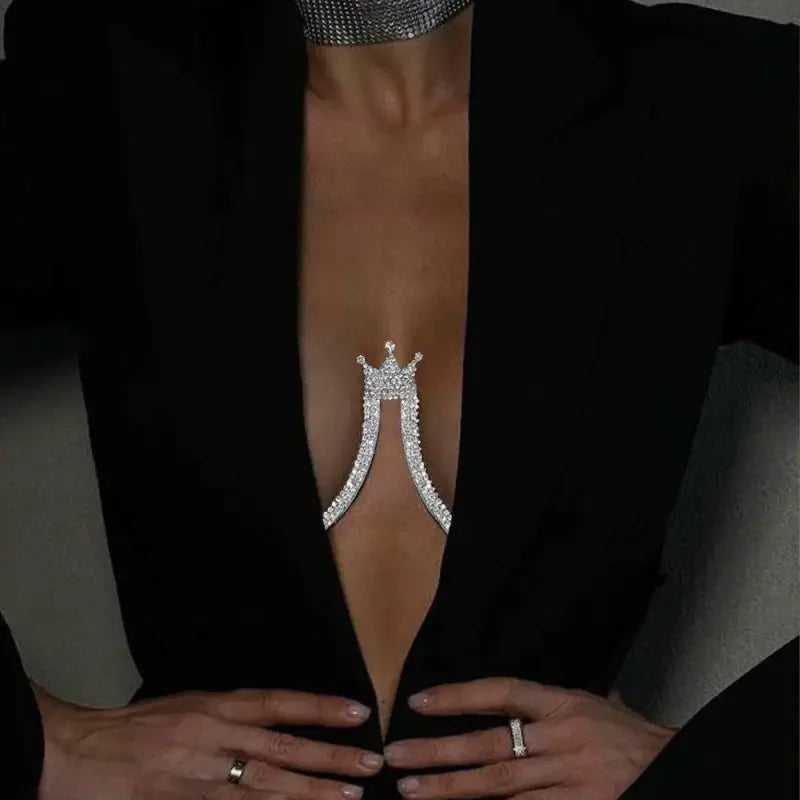 Rave Queen Crown Crystal Chest | Fashionsarah.com