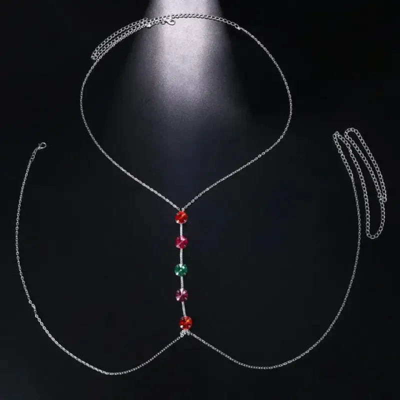Colorful Crystal Chest Chain | Fashionsarah.com