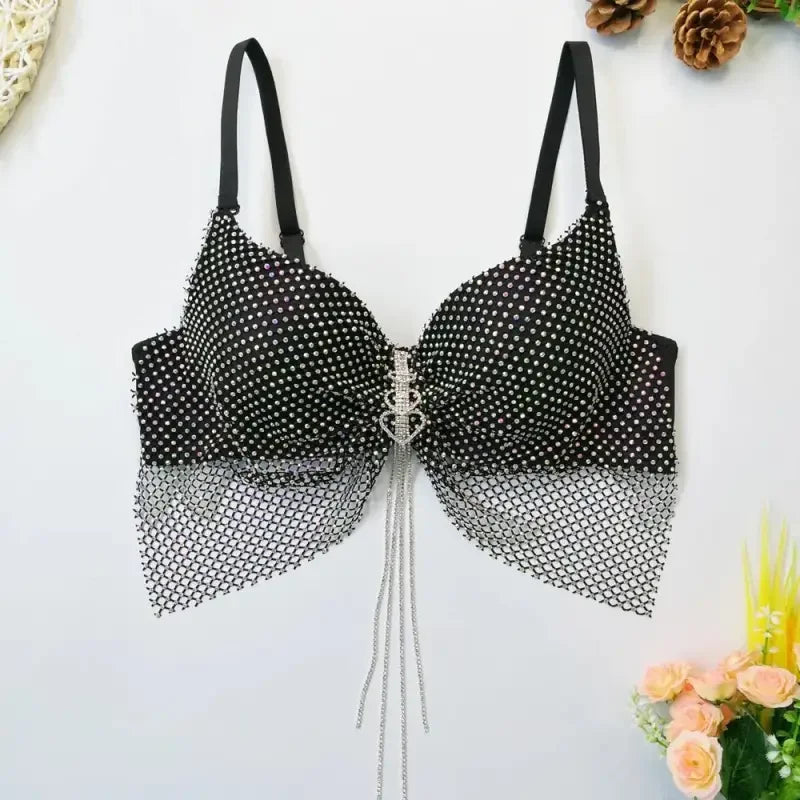 Fashionsarah.com Fishnet diamond bra with tassels