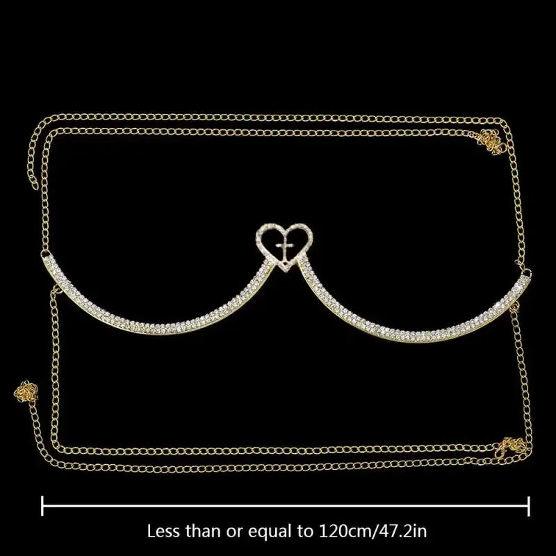 Cross Heart Crystal Chest Bra | Fashionsarah.com