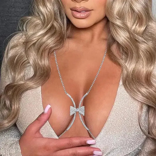 Rhinestone Geometric Chest Bra | Fashionsarah.com