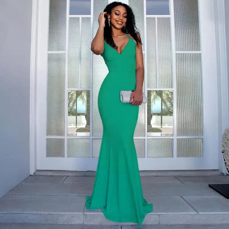 Elegant Halter Lace Up Dress | Fashionsarah.com