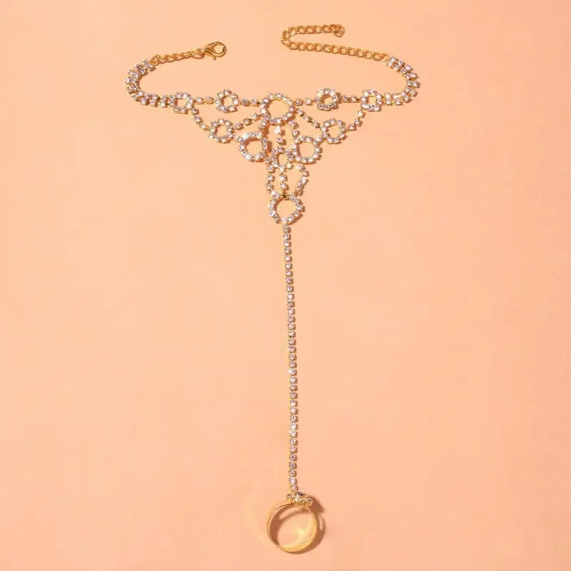 Rhinestone Ring Anklet | Fashionsarah.com