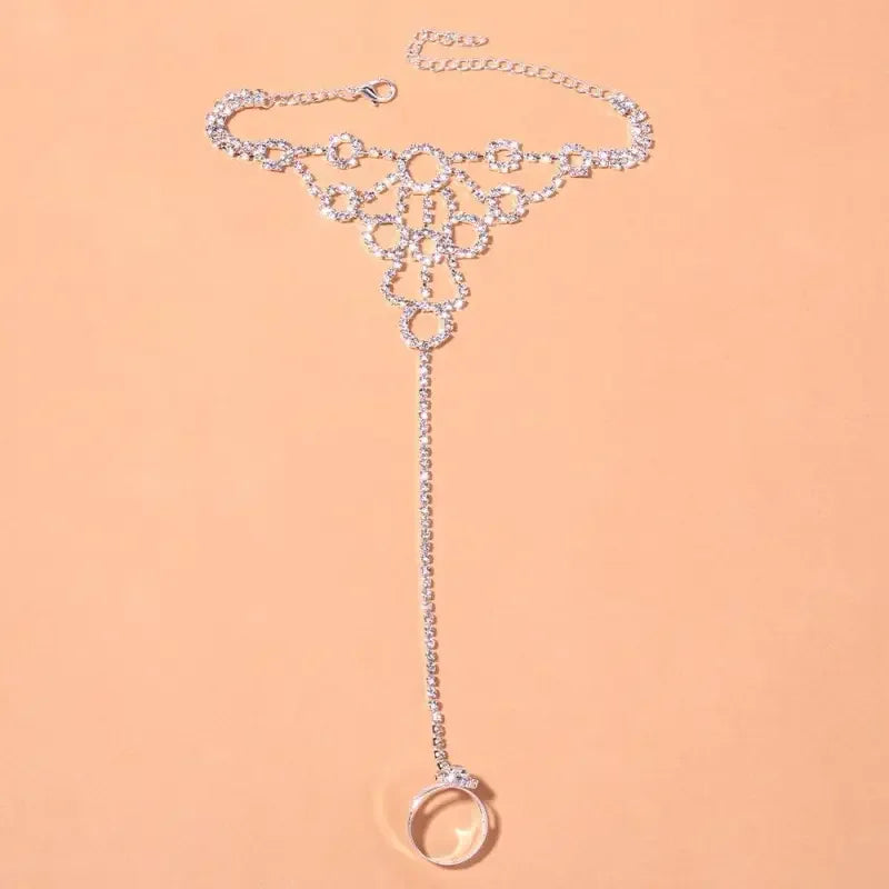 Rhinestone Ring Anklet | Fashionsarah.com