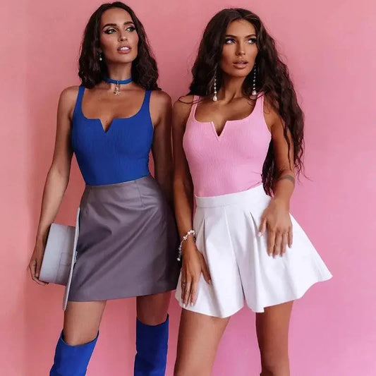 Knitted V Neck Bodysuits | Fashionsarah.com