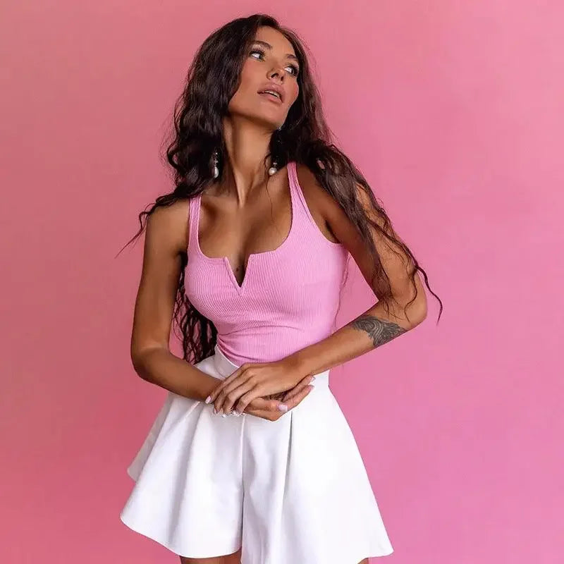 Knitted V Neck Bodysuits | Fashionsarah.com