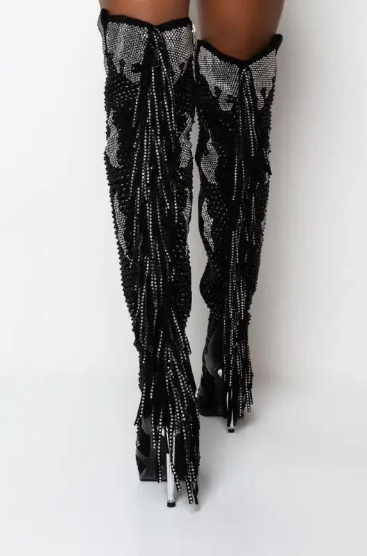 Fashionsarah.com Fashion Tassel Over The Knee Boots