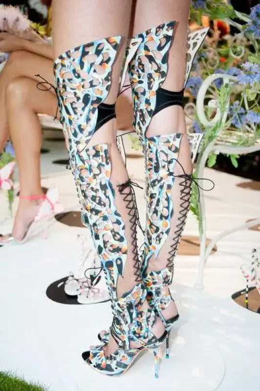 Cut Out Leather Over The Knee Boots | Fashionsarah.com