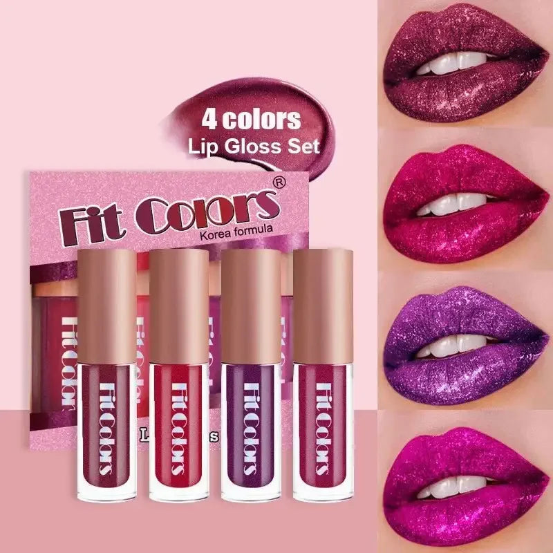 4pcs/set Diamond Waterproof Lip Gloss | Fashionsarah.com