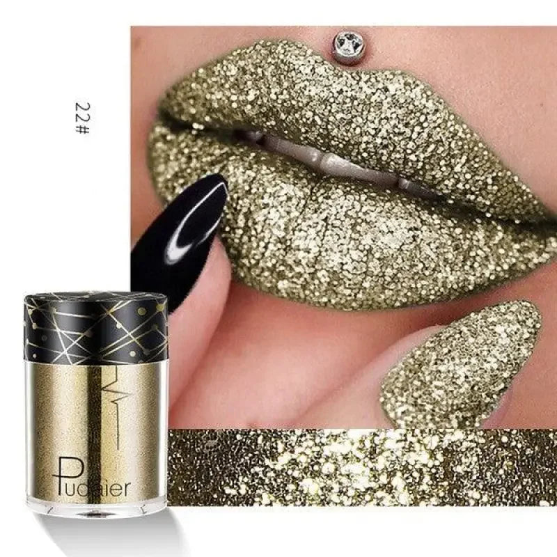 Gold glitter makeup on Diamond Eyeshadow Nail Bloom Charm showcasing Nail Bloom style