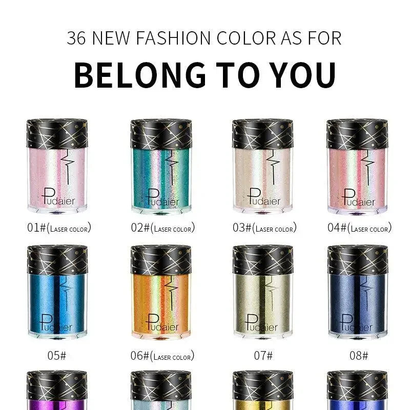 Cosmetic glitter pots featuring Nail Bloom Charm and Diamond Eyeshadow products