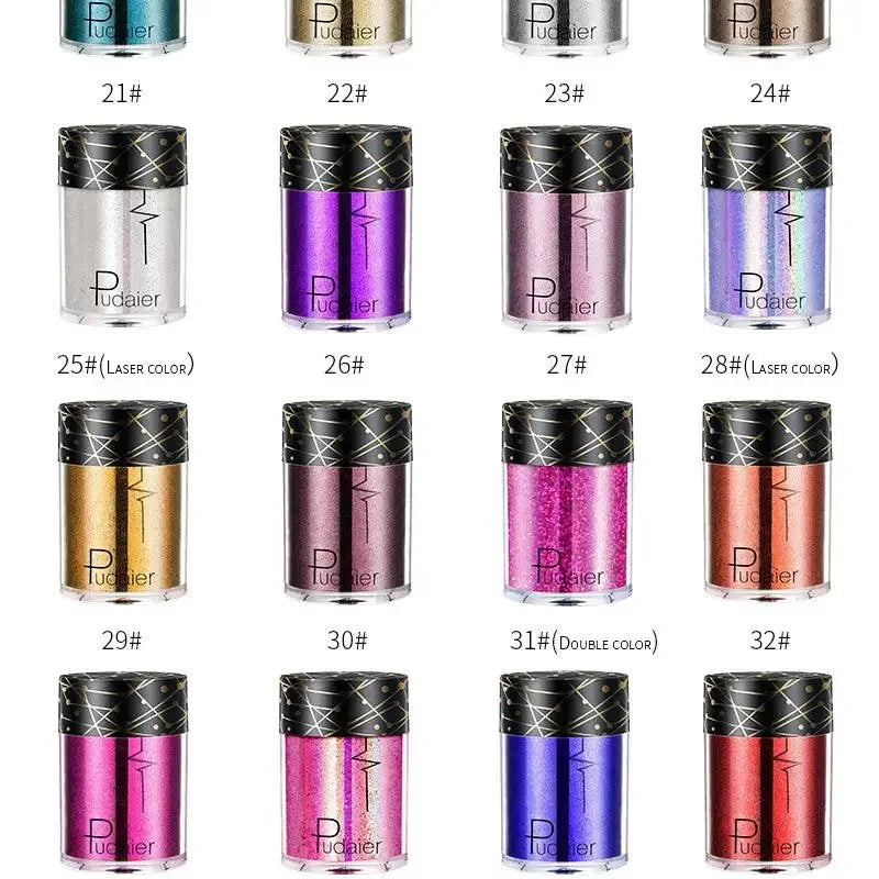 Cosmetic glitter pots in various colors for Nail Bloom Charm Diamond Eyeshadow collection