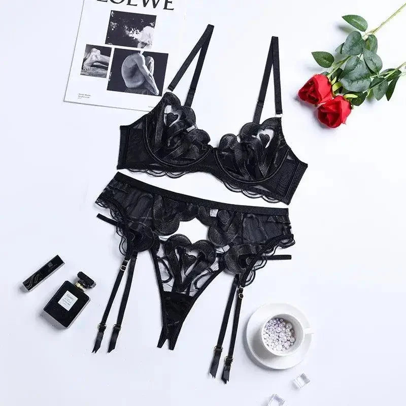 Elegant black luxury lingerie set for ladies, showcasing the luxury lingerie collection