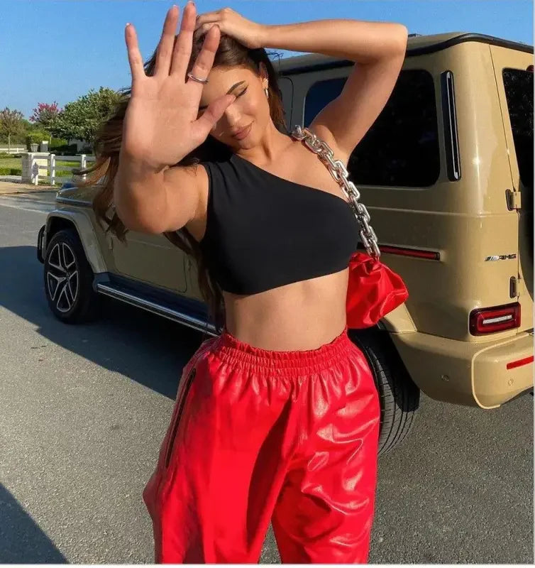 Women Leather Trousers | Fashionsarah.com