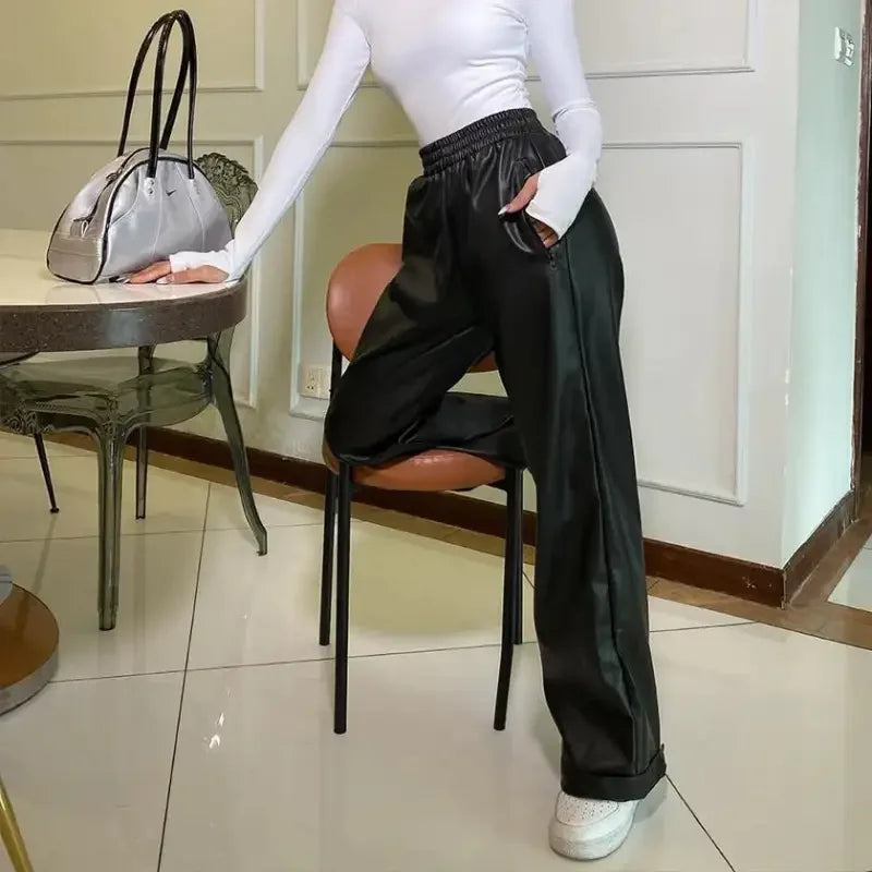 Women Leather Trousers | Fashionsarah.com