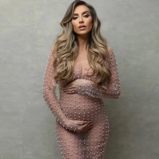 Pearl Mesh See Through Beach Dress | Fashionsarah.com