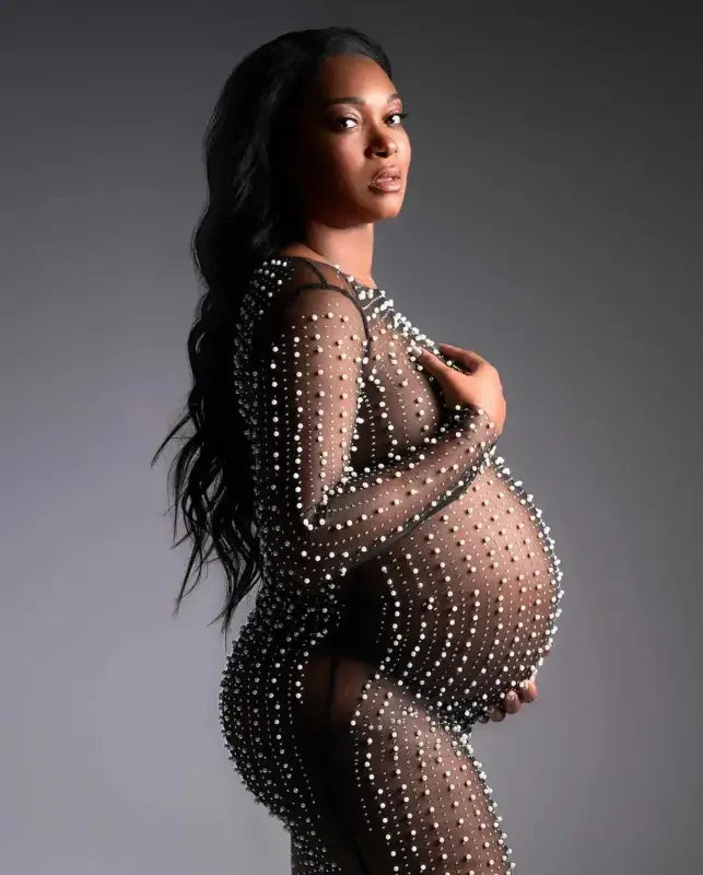 Pearl Mesh See Through Beach Dress | Fashionsarah.com