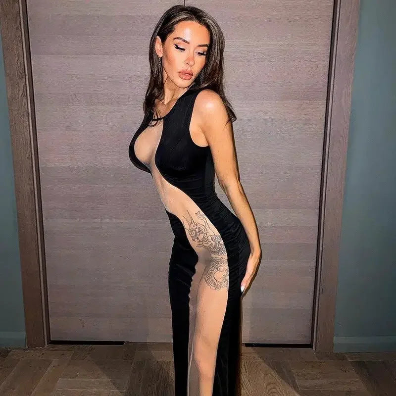 Mesh Splicing Woman Dress | Fashionsarah.com