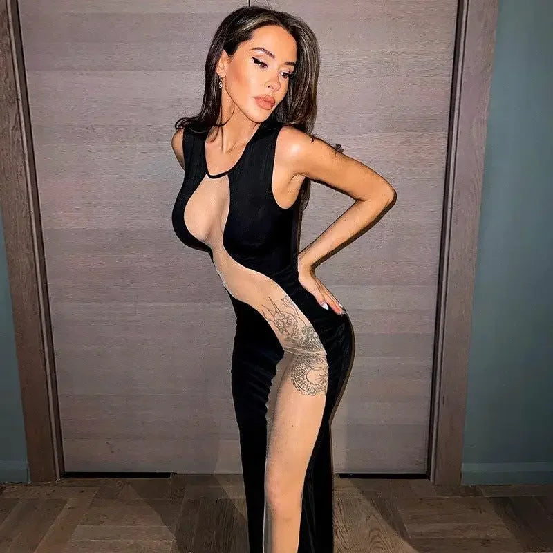 Mesh Splicing Woman Dress | Fashionsarah.com