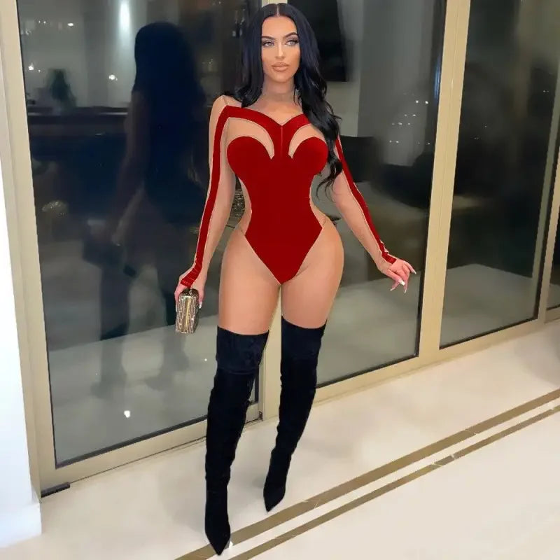 Nude Mesh Bodysuit | Fashionsarah.com