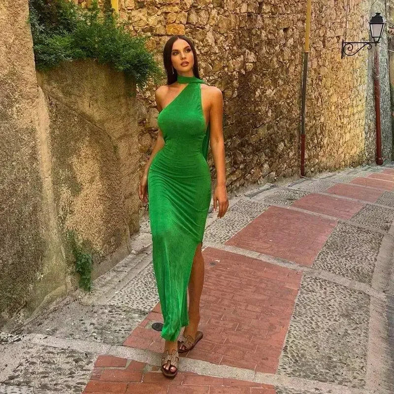 Backless Side Slit Dress | Fashionsarah.com